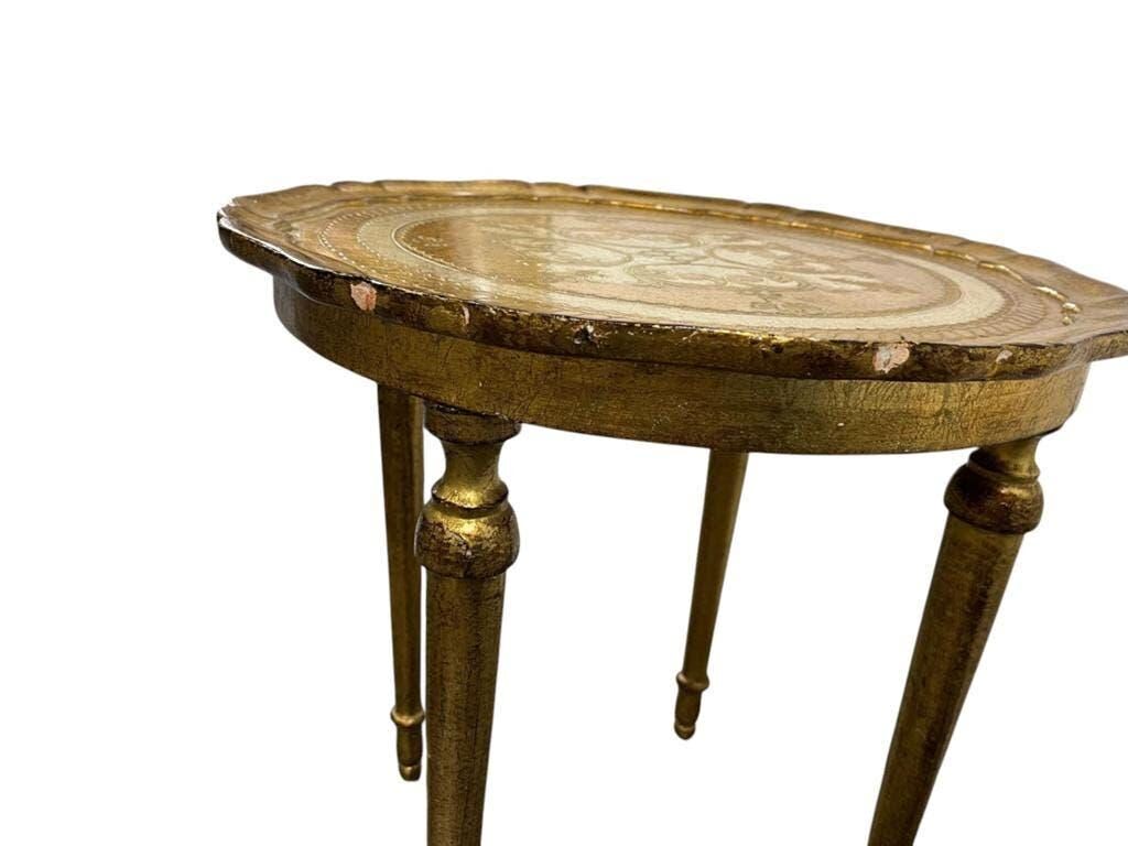 Vintage Florentine round side table / side table