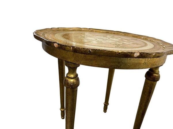 Table d'appoint ronde florentine vintage / table d'appoint