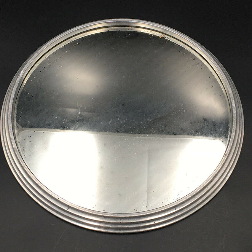Carafe with 3 liquor glasses and art deco mirror tray