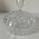 Grande bonbonnière vintage en verre pressé – motif diamant
