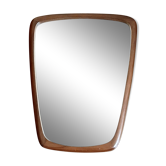 Miroir scandinave en teck forme libre 1960 48x62cm