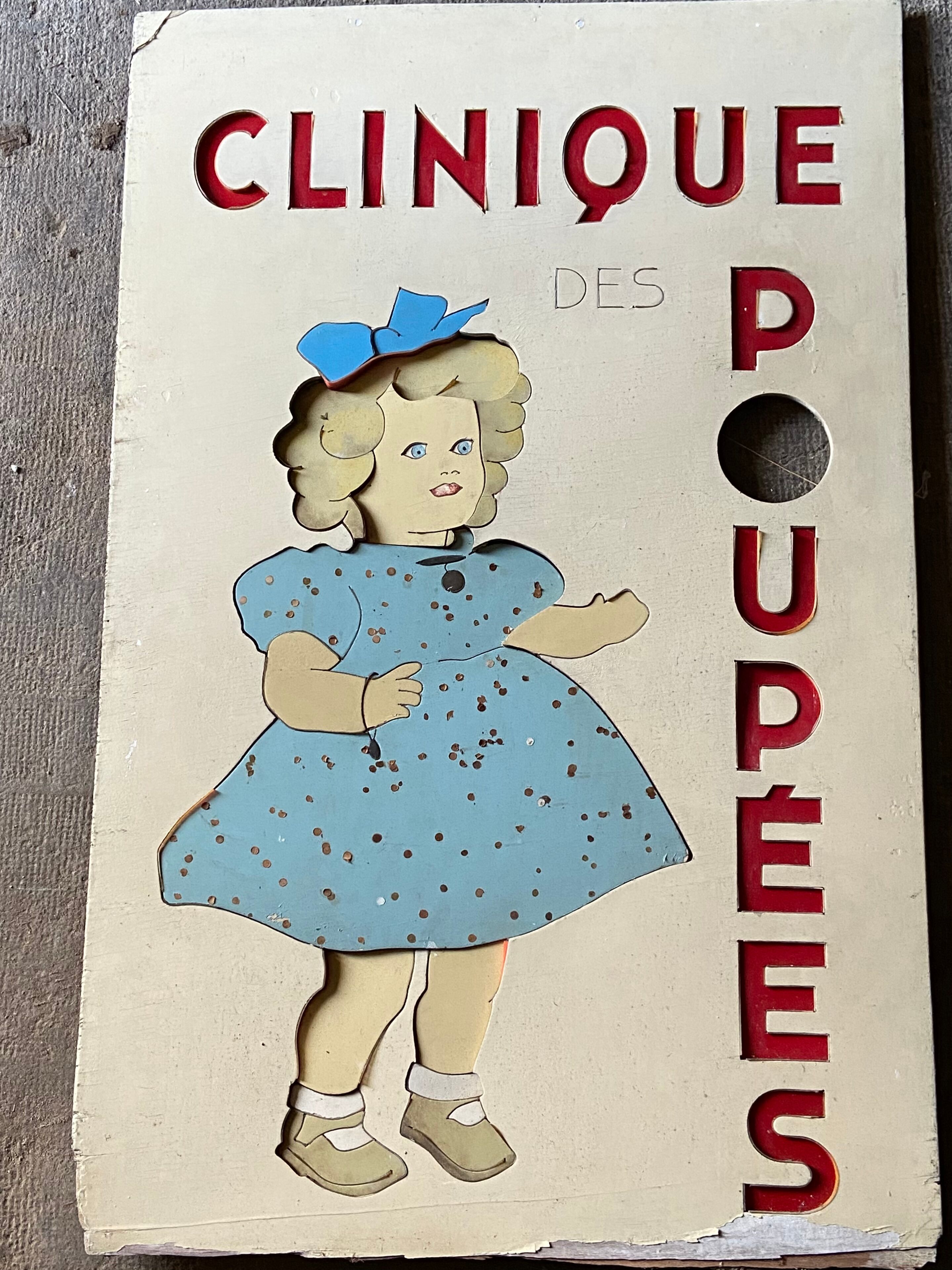 Wooden billboards "antique dolls"