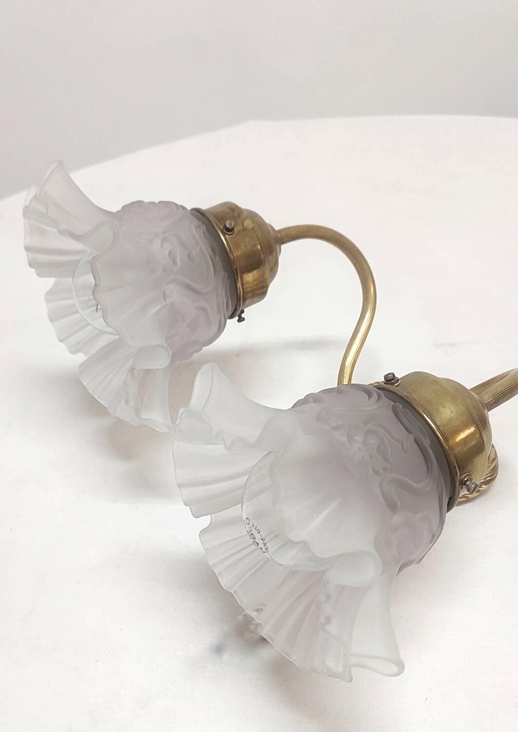 Bronze and crystal wall light. France, 1950s.