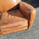 Club sofa 2 places in leather beautiful patina around 1980