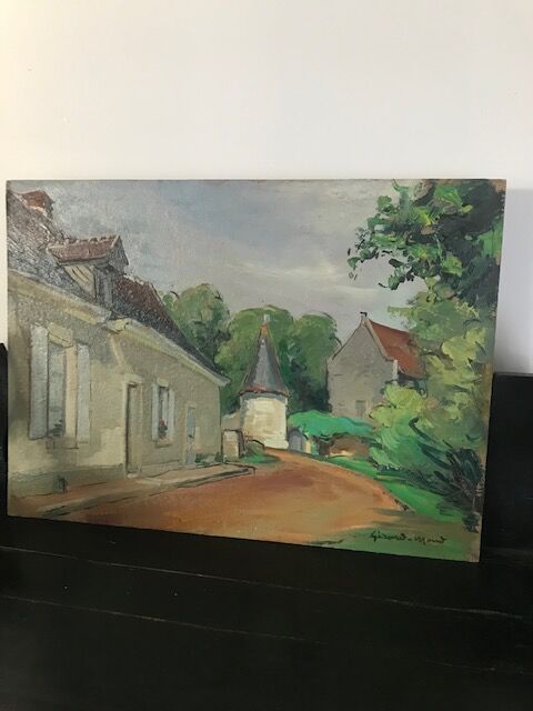 Tableau de girard mond - "le manoir de la bonne aventure" gué sur loir