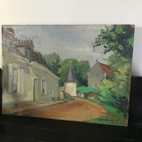 Painting by girard mond - "le manoir de la bonne aventure" gué sur loir