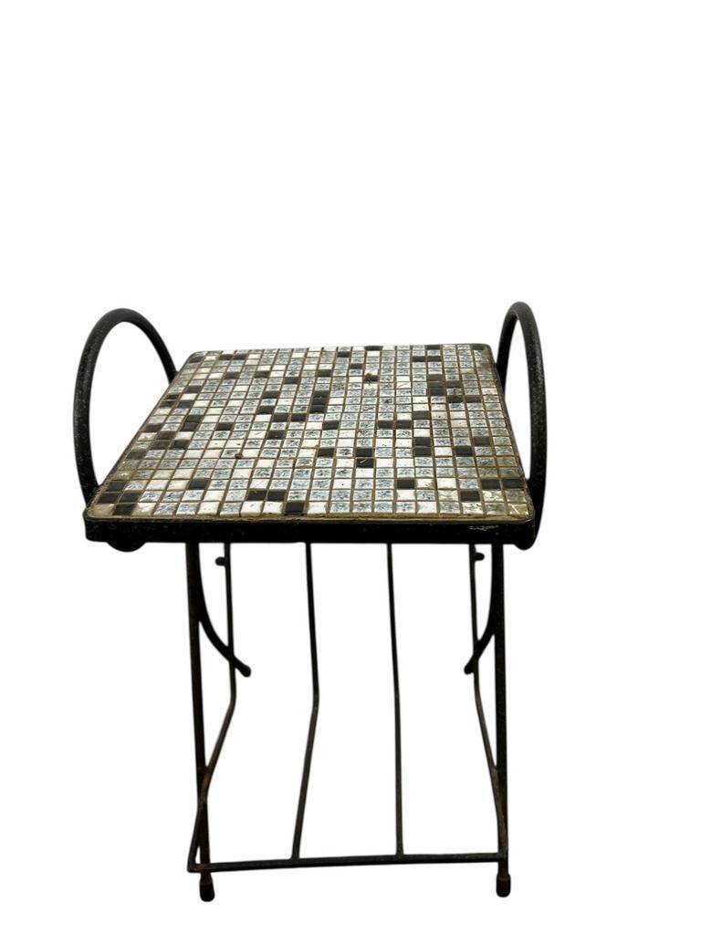 Vintage side table with tiles / plant table / bedside table