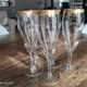 Set of 5 champagne flutes in crystal frieze and golden border