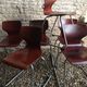 Set of 6 vintage Pagholz Flötotto stackable chairs in Pagwood