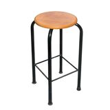 Vintage industrial stool in wood and metal