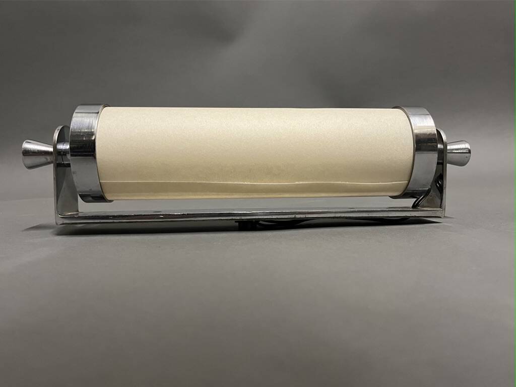 modernist nickel-plated metal wall light