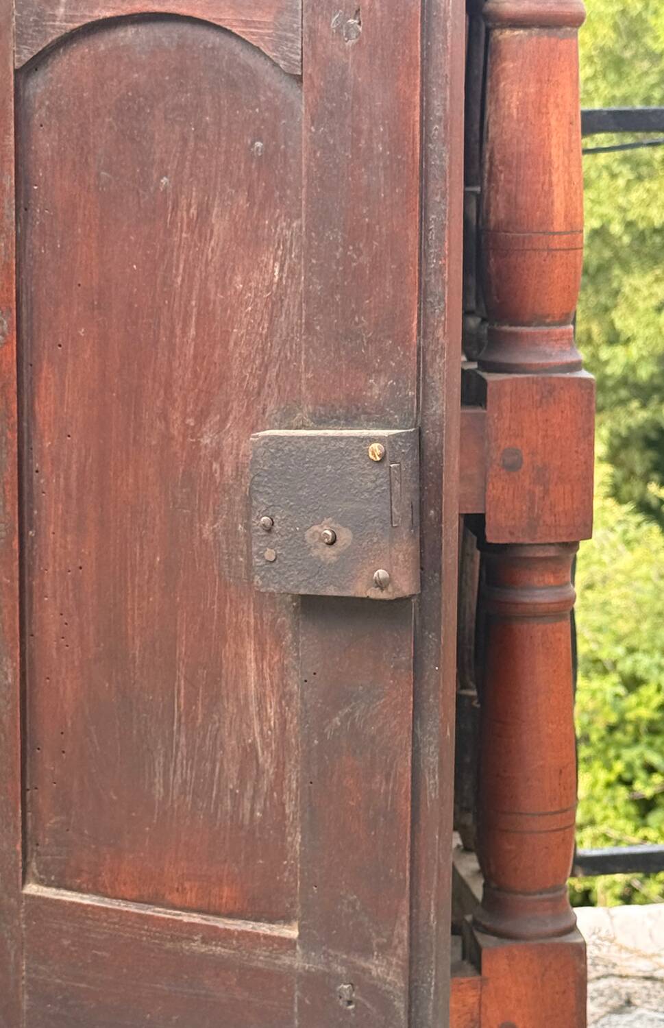 Molded and carved walnut panetière, 19th century.
