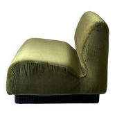 Chauffeuse en velours vert olive Slipper Chair Herman Miller USA 1970