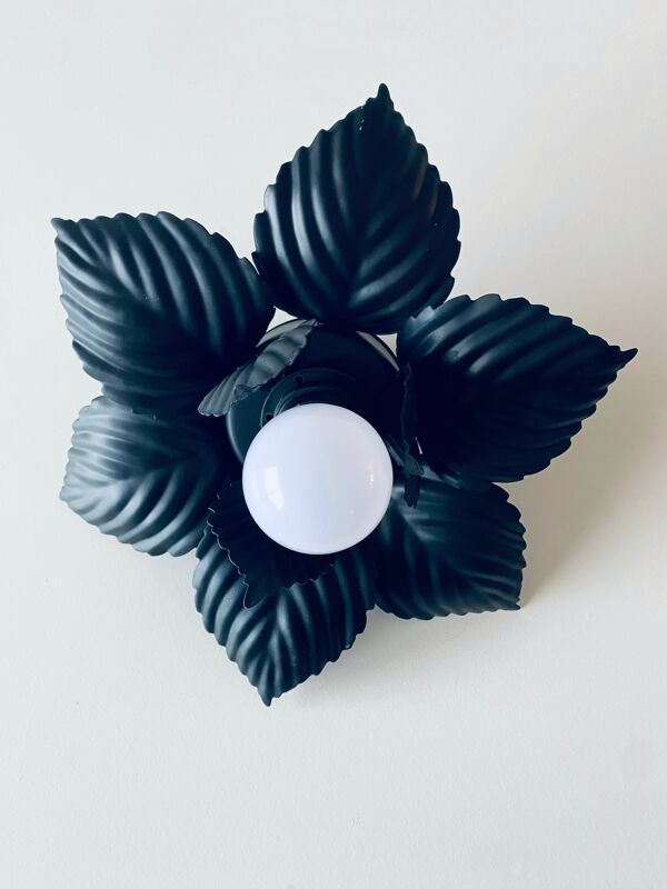 Applique murale ou plafonnier vintage fleur design Italien, Masca