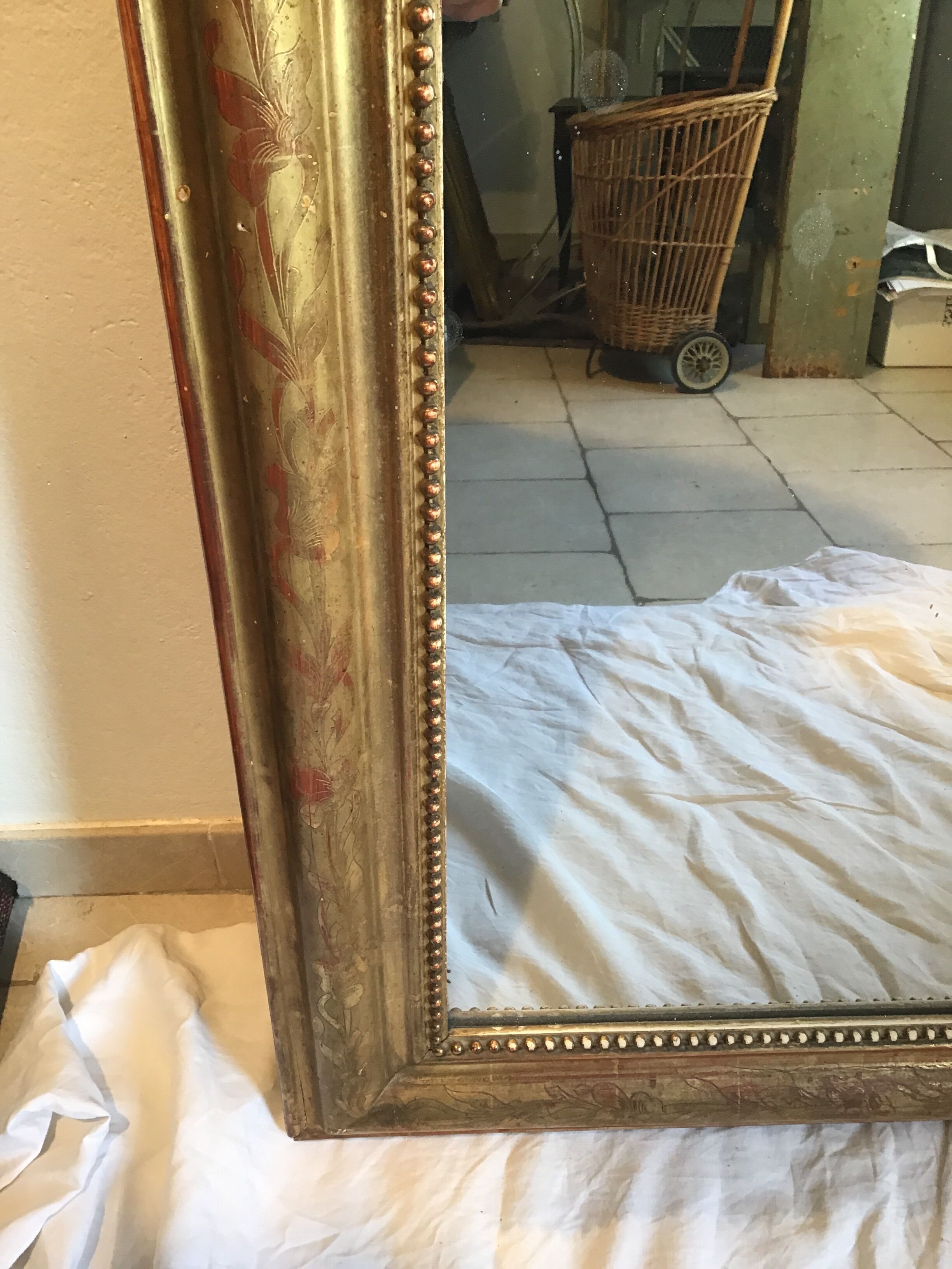 Golden mirror Louis Philippe 161x98cm