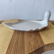 Plat à foie gras vintage - canard en céramique blanche