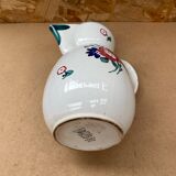 Old Teapot DIGOIN Sarreguemines White Ceramic Flower Decor #B631