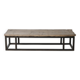 Guyuan – Table basse en orme ancien et structure en métal n°2