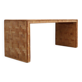 1970s minimalist bamboo & rattan bench by Vivai del Sud