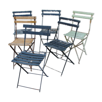 Suite de chaises pliante de bistrot