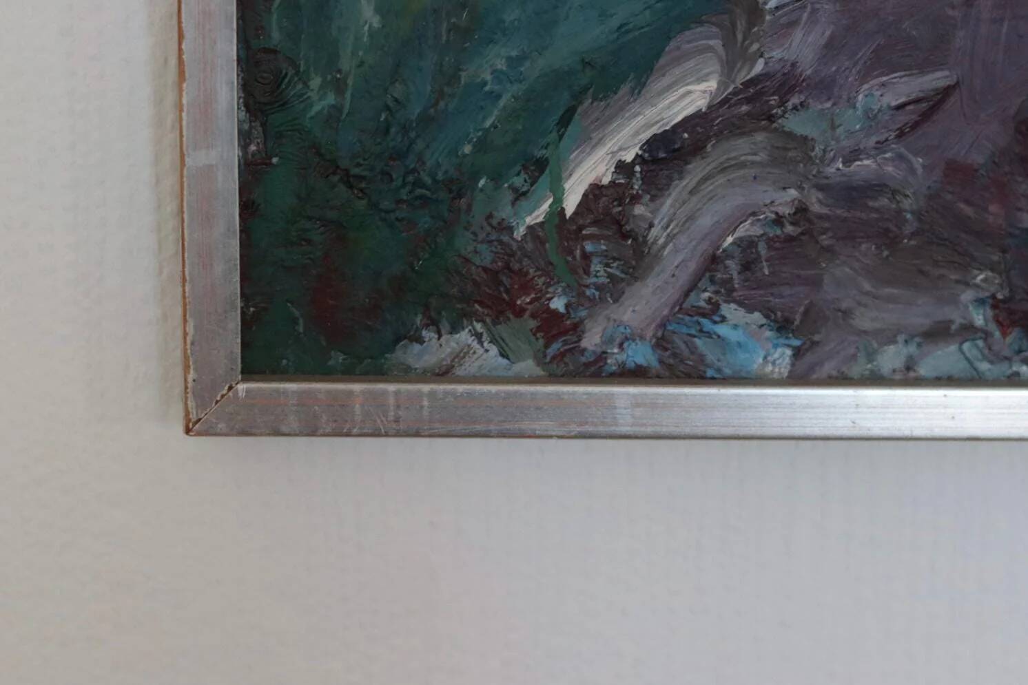 Huile sur toile suédoise – « Vase bleu » par Lennart Andersson