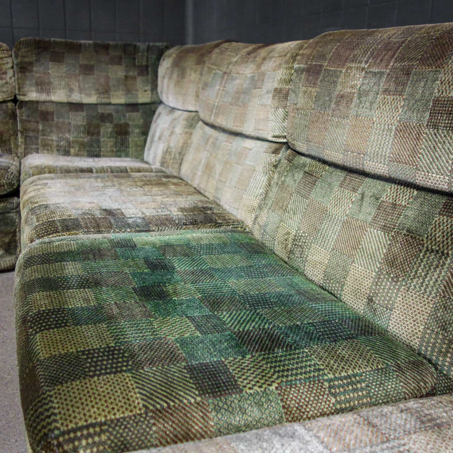 Rolf Benz modular corner sofa - green velvet - 1970s