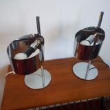 Paire de lampes chromées