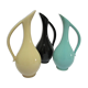 Three ceramic enamels design 60s soliflores black yellow green
