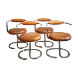 4 chairs Giotto Stoppino cognac