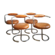 Suite de 4 chaises Giotto Stoppino cognac