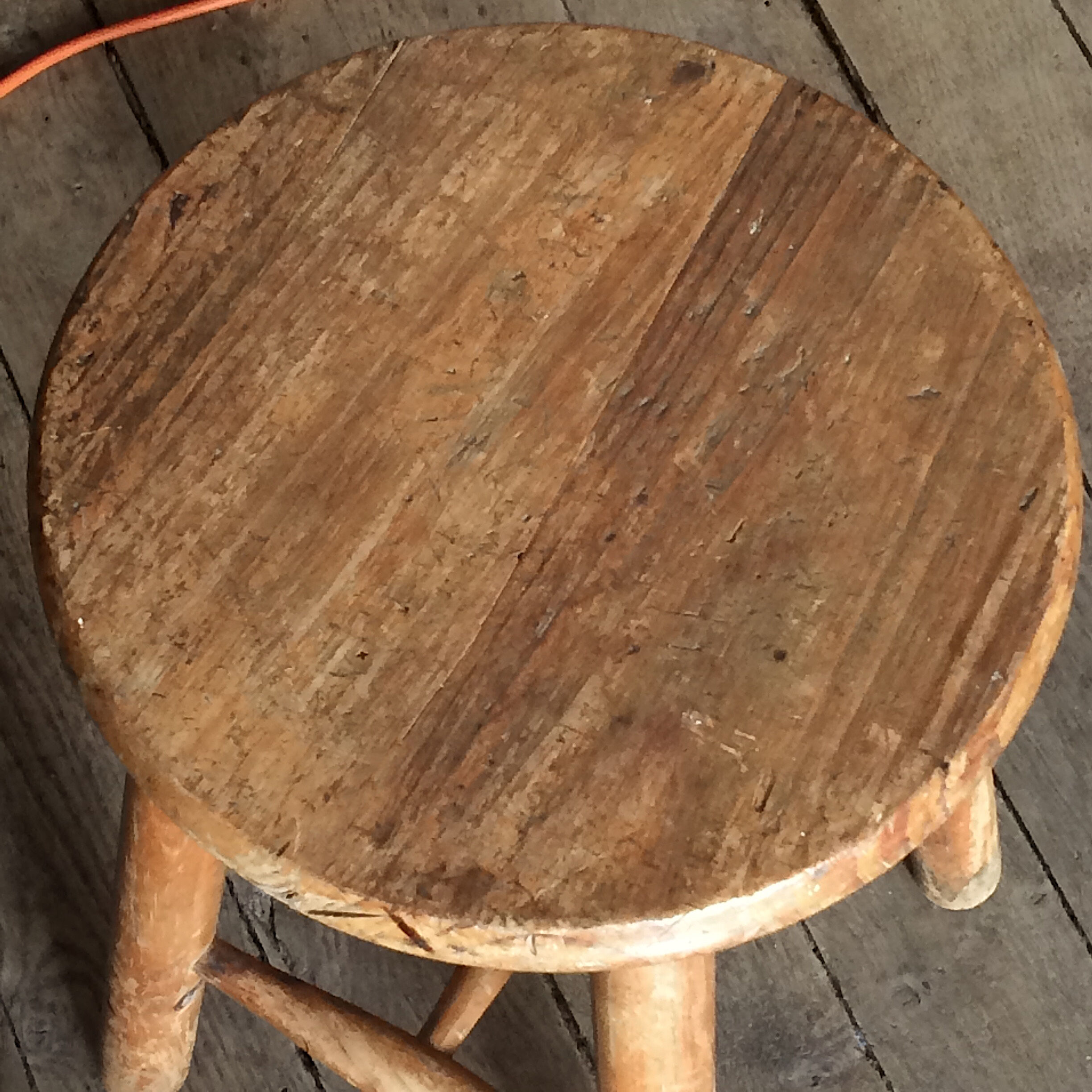 Wooden alpine-style stool