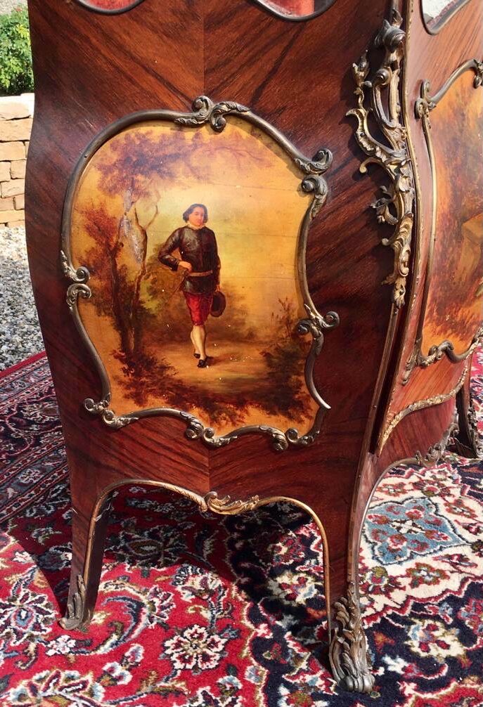Display Case in Marquetry & Martin Varnish Napoleon III Louis XV Style