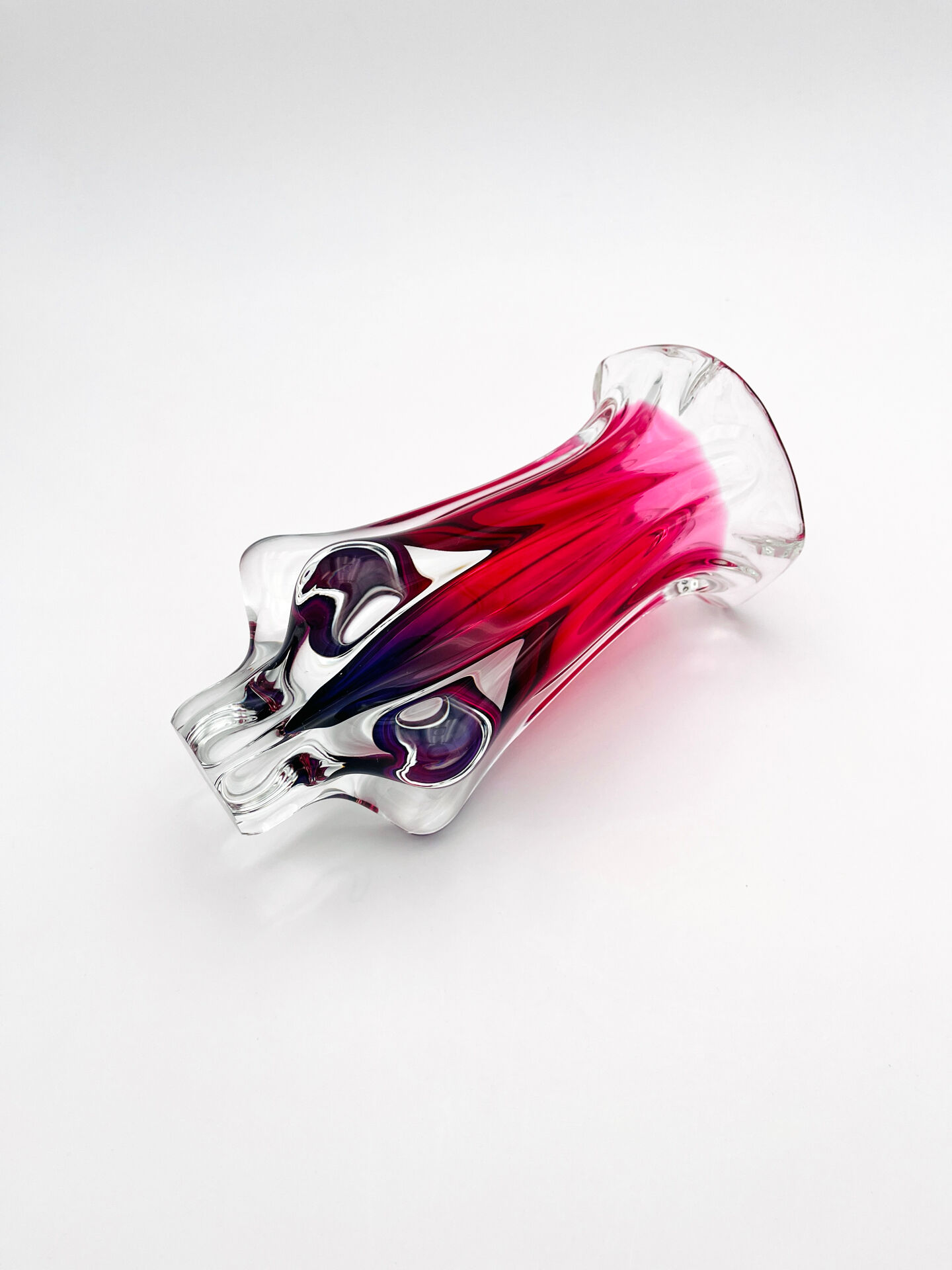 Organic Vase - Sommerso - Josef Hospodka - Bohemian Crystal - Circa
