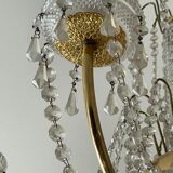 Chandelier with brass and glass grapevines