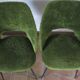 Pair of chairs tonneau moumoute green feet metal compass