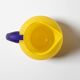 Small Vintage Frosted Glass Yellow and Blue Pitcher / Kosta Boda / Sweden /