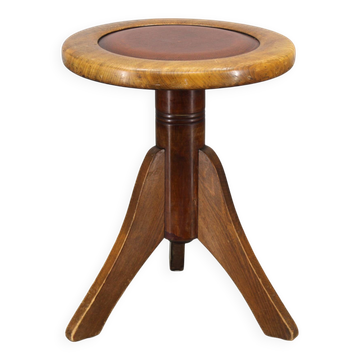 1950s Piano Bentwood Beech Stool, Czechoslovakia