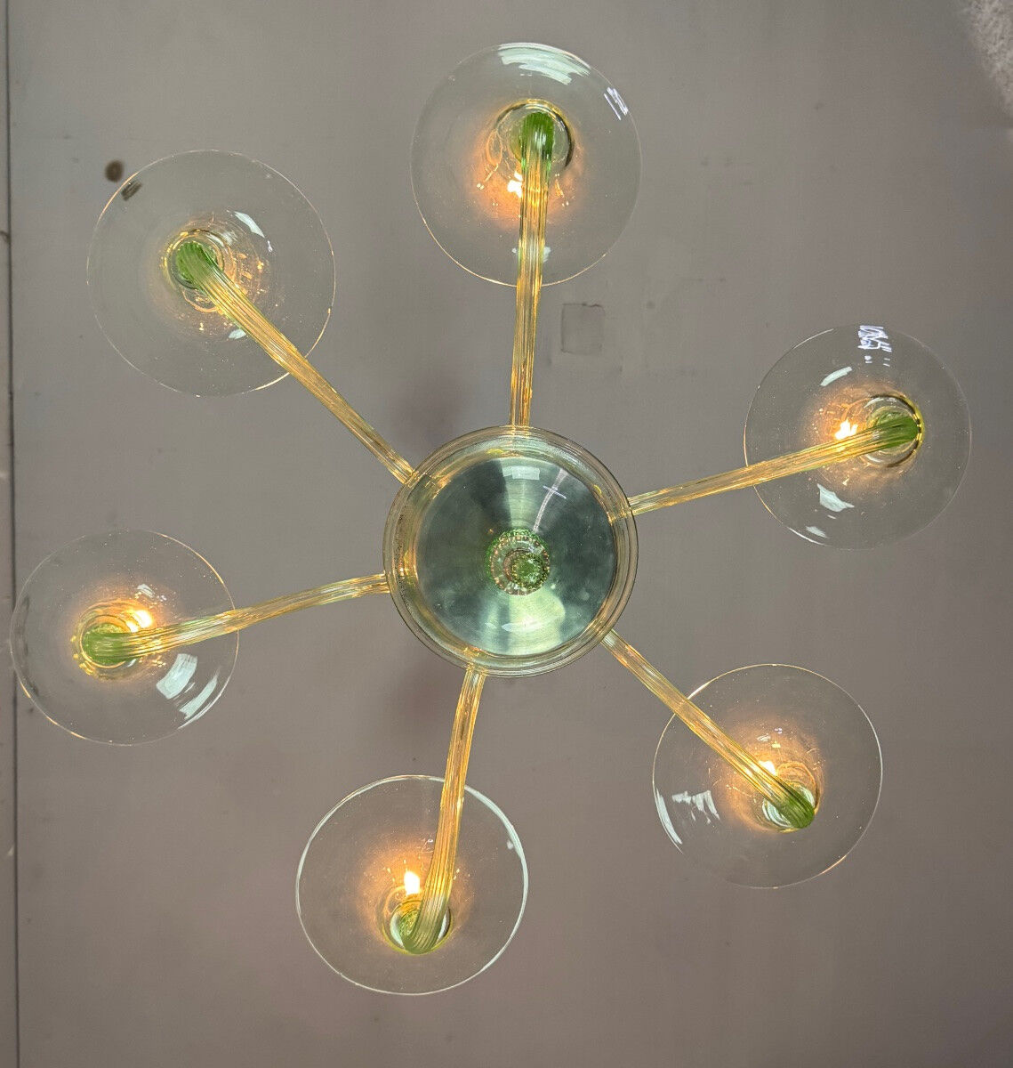 Green Murano glass Venetian chandelier, circa 1940