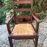 Rustic country wooden armchair