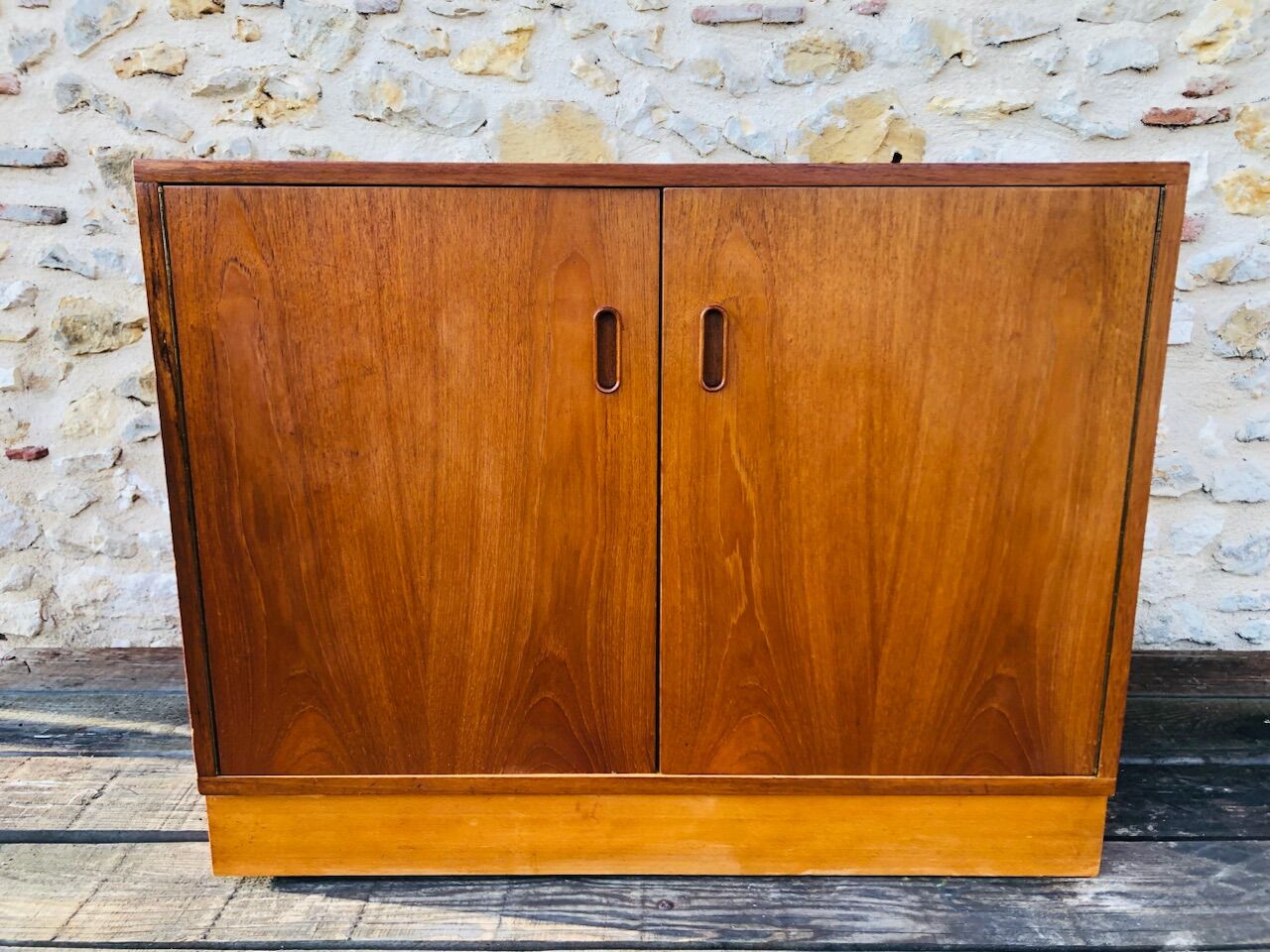 Low teak storage cabinet 60s