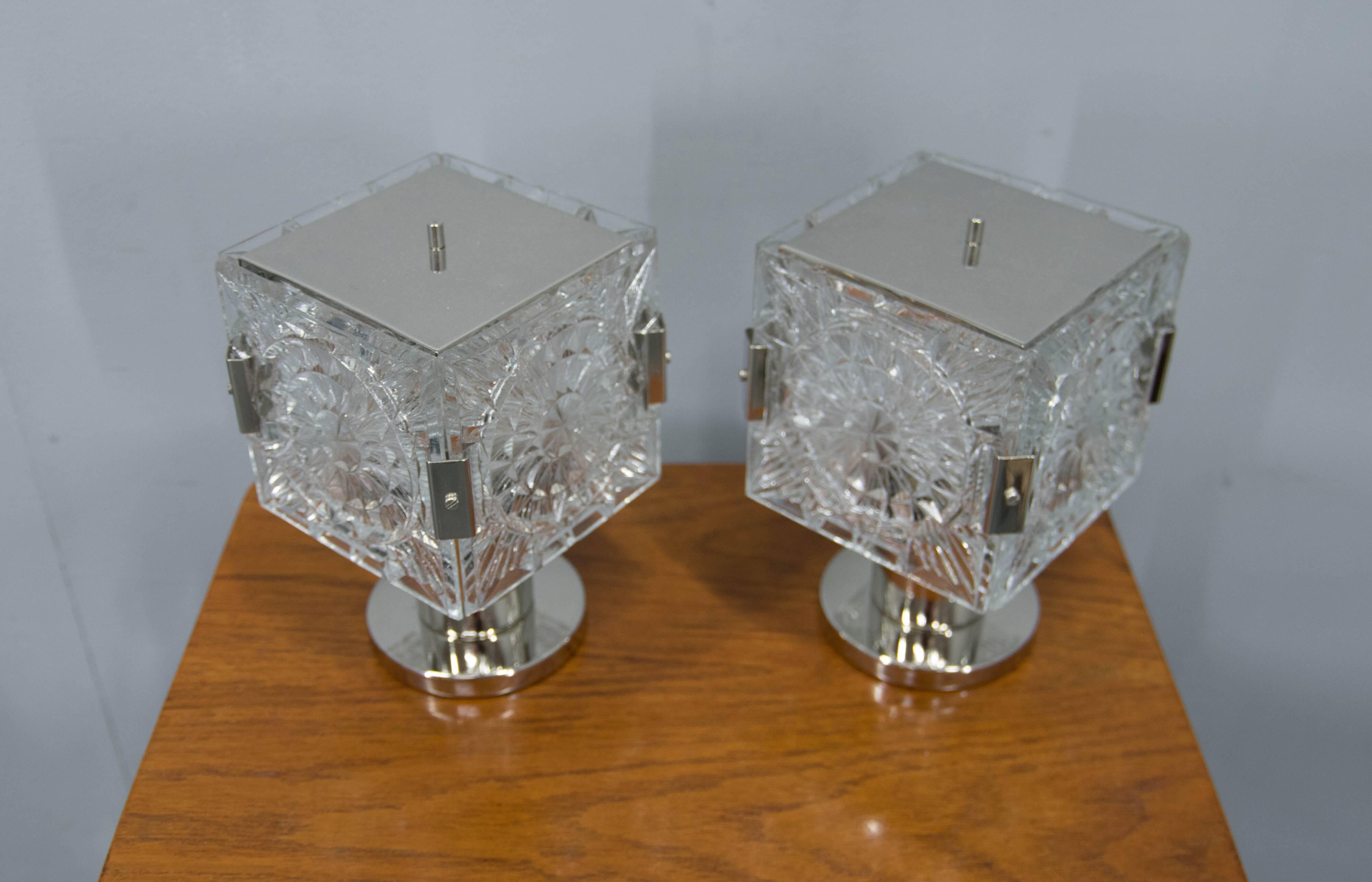 Ensemble de deux lampes de table par Kamenicky Senov, années 1970