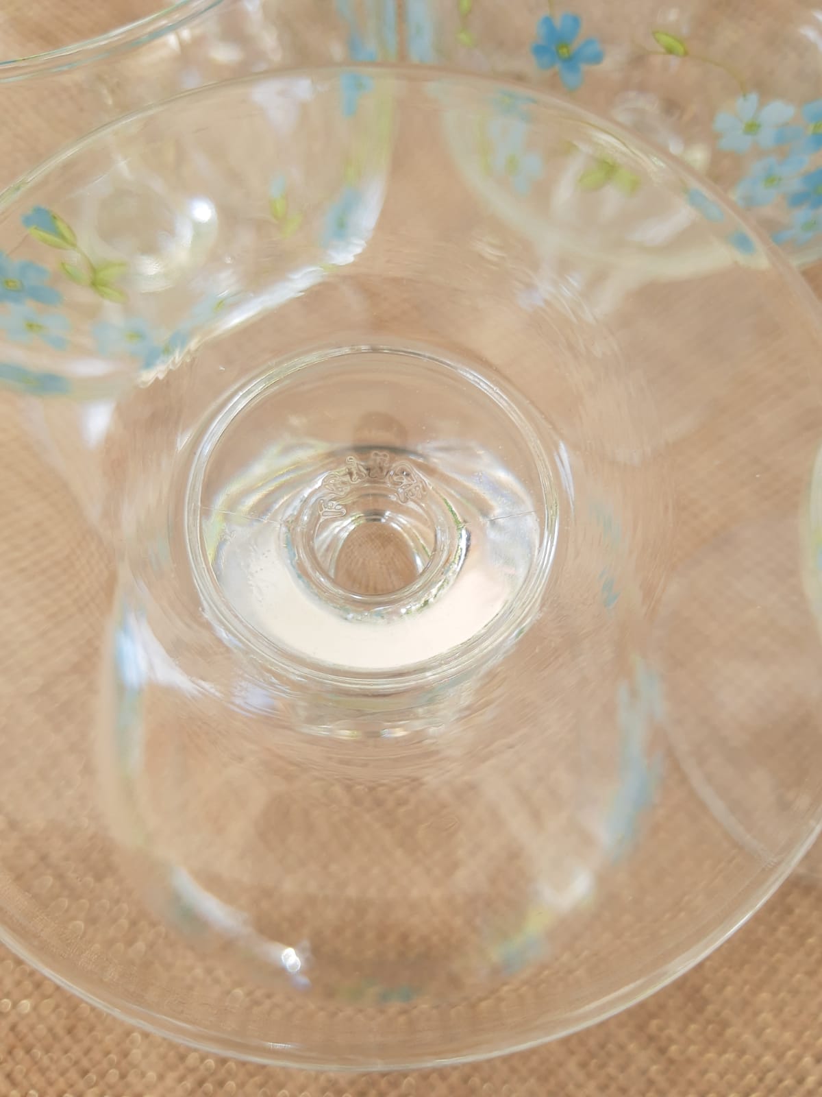 Ensemble de 8 verres à vin ballon Myosotis Veronica vintage