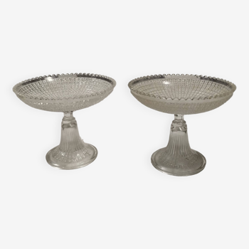 Pair of glass fruit bowls