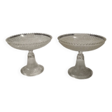 Pair of glass fruit bowls