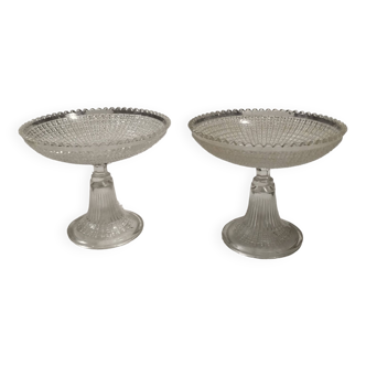 Pair of glass fruit bowls