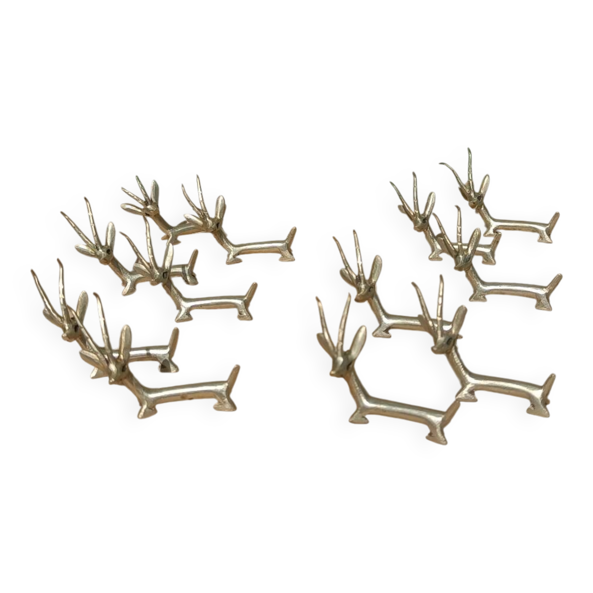 Handcrafted brass gazelle knife rests x12