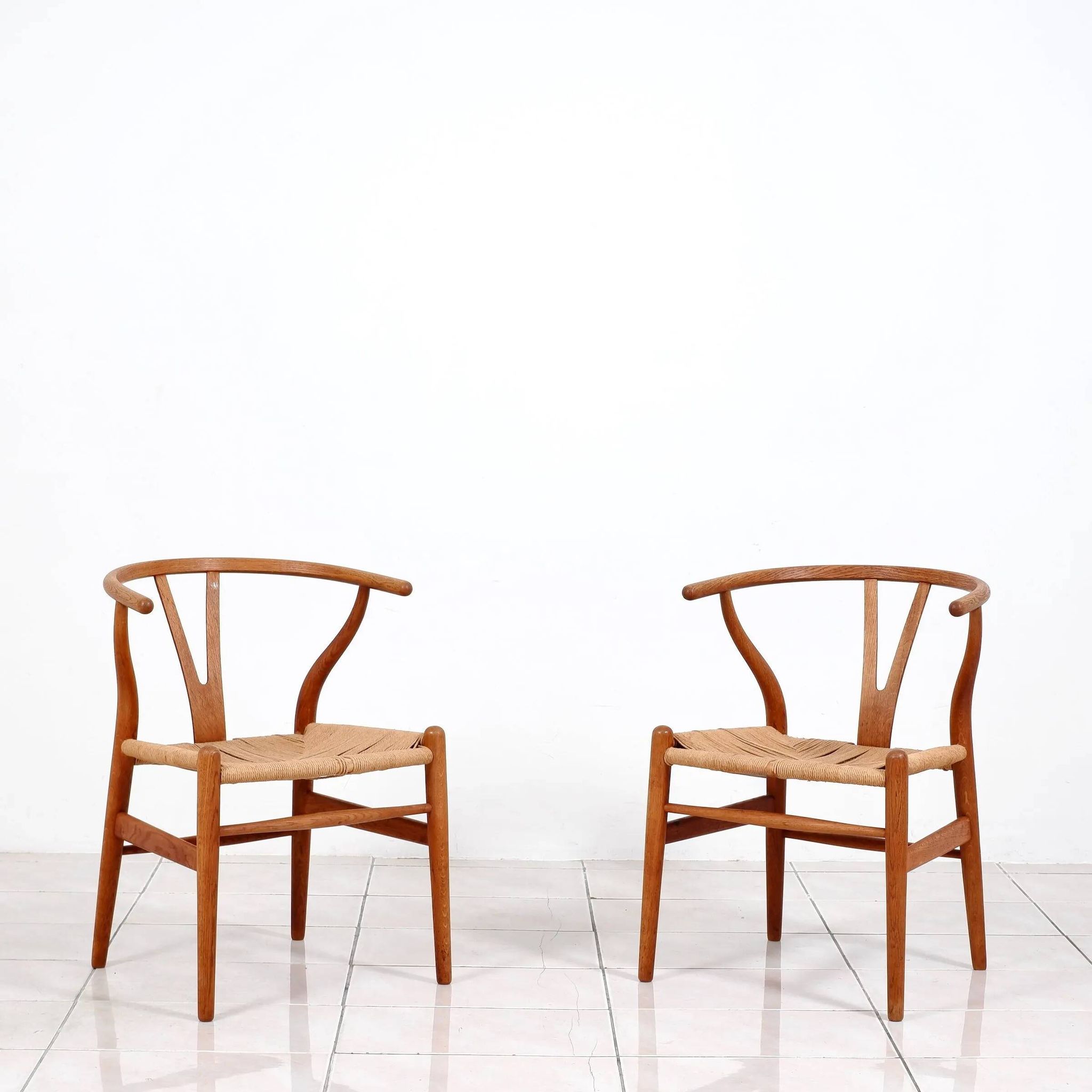 4 "CH24" Wishbone dining chairs by Hans J. Wegner for Carl Hansen & Son