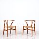 4 "CH24" Wishbone dining chairs by Hans J. Wegner for Carl Hansen & Son