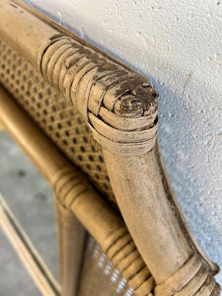 Vintage rattan mirror / romantic wall mirror