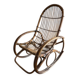 rocking chair rotin vintage